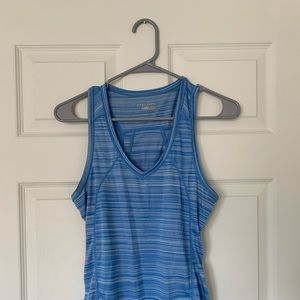 Blue Striped Athletic Tank Top